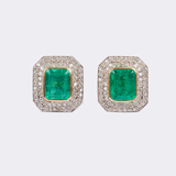 Pair of Emerald Diamond Earrings - image 1