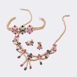 Außergewöhnliche Rubin Saphir Brillant Parure: Collier, Armband und Paar Ohrringe - Bild 6