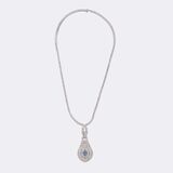 Elegantes Brillant Saphir Schmuck-Set: Rivière Collier und Paar Ohrhänger - Bild 3