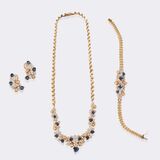 Sapphire Diamond Parure 'Vivid Hearts':Necklace, Bracelet and Pair of Earrings - image 4