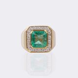 Bandring mit Smaragd und Brillant-Besatz - Bild 1