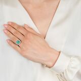 Vivid Emerald Ring with Diamonds - image 4