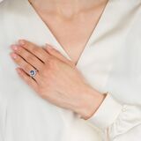 Natürlicher Ceylon Saphir Ring mit Brillant-Besatz - Bild 3