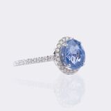Natürlicher Saphir Ring mit Brillant-Besatz - Bild 2