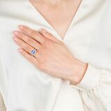 Natürlicher Saphir Ring mit Brillant-Besatz - Bild 4