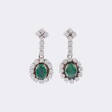 Pair of Emerald Diamond Earrings - image 1