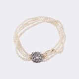 Viktorianisches Naturperlen Armband mit Altschliffdiamanten - Bild 1
