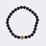 Onyx Collier mit Goldschließe