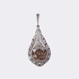 Art-déco Zirkon Anhänger mit Diamanten