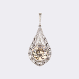 Natural Art Deco Zircon with reversible Colour Change as a Pendant with Diamonds - image 2