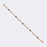 Panzerarmband mit Saphir-Cabochons und Brillant-Besatz - Bild 2