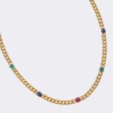 Panzercollier mit Farbedelstein-Cabochons - Bild 2