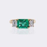 Smaragd Diamant Ring - Bild 1