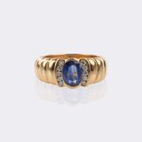 Saphir Brillant Ring mit passendem Paar Ohrclips - Bild 2