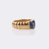 Saphir Brillant Ring mit passendem Paar Ohrclips - Bild 3