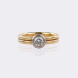 Rare White Solitaire Diamond Ring - image 1