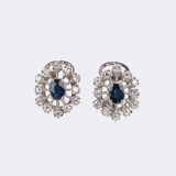 Pair of Sapphire Diamond Clip Earrings