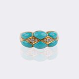 Türkis Brillant Schmuckset: Ring und Paar Ohrclips - Bild 2