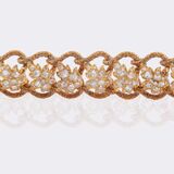 Antikes St. Petersburger Diamant Armband mit natürlichem Ceylon Saphir 'Kornblumenblau' - Bild 4