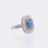 Natürlicher Ceylon Saphir Ring mit fein-weißen Diamanten - Bild 2