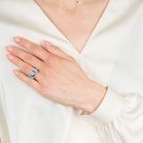 Natürlicher Saphir Ring mit Brillant-Besatz - Bild 4