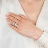 Filigraner Cross-Over Ring mit fein-weißen Brillanten - Bild 4