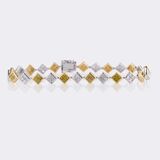 Bicolour Armband mit fein-weißen und Fancy Diamanten - Bild 1