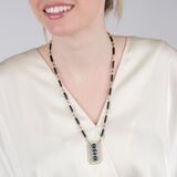 Extraordinary Tanzanite Emerald Necklace with Diamonds and Onyx - image 3