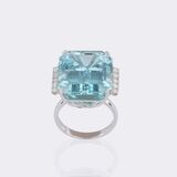 Aquamarine Diamond Cocktail Ring - image 3