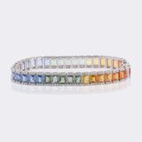 Multicoloured Sapphire 'Rainbow' Bracelet with Diamonds - image 1
