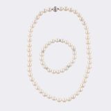 Perlen Collier mit brillantbesetztem Perlen Armband - Bild 1