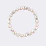 Perlen Collier mit brillantbesetztem Perlen Armband - Bild 3