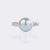 Tahiti Pearl Diamond Ring - image 1