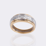 Fein-weißer Diamant Ring mit Emerald Cut Diamant - Bild 2