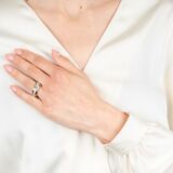 Fein-weißer Diamant Ring mit Emerald Cut Diamant - Bild 3