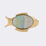 Opal Diamond Brooch 'Fish'