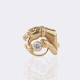 Panther Goldring mit Brillant-Besatz - Bild 1