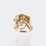 Panther Goldring mit Brillant-Besatz - Bild 3
