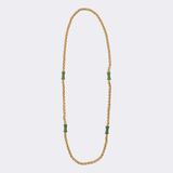 Vintage Goldkordel Kette mit Nephrit - Bild 1