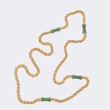 Vintage Goldkordel Kette mit Nephrit - Bild 2