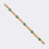 Emerald bracelet with fine white and fancy diamonds - image 2