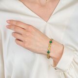 Emerald bracelet with fine white and fancy diamonds - image 3
