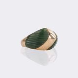 Vintage Nephrit Goldring - Bild 2