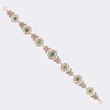 Apartes Smaragd Diamant Armband mit floralem Dekor - Bild 2