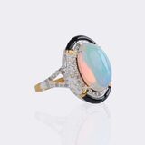 Opal Brillant Ring mit Onyx - Bild 2