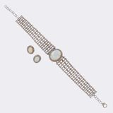 Prächtiges, mehrfarbiges Diaman Opal Set: Choker-Collier und Paar Ohrringe - Bild 2