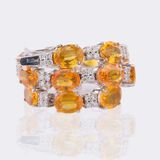 Colour intensive Yellow Sapphire Bracelet with Diamonds - image 3