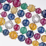 Hochkarätiges Tutti Frutti Farbedelstein Armband mit Diamant-Besatz - Bild 3