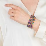 Hochkarätiges Tutti Frutti Farbedelstein Armband mit Diamant-Besatz - Bild 4
