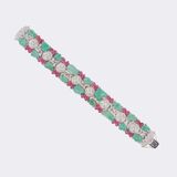 Tutti Frutti Smaragd Rubin Brillant Armband - Bild 2